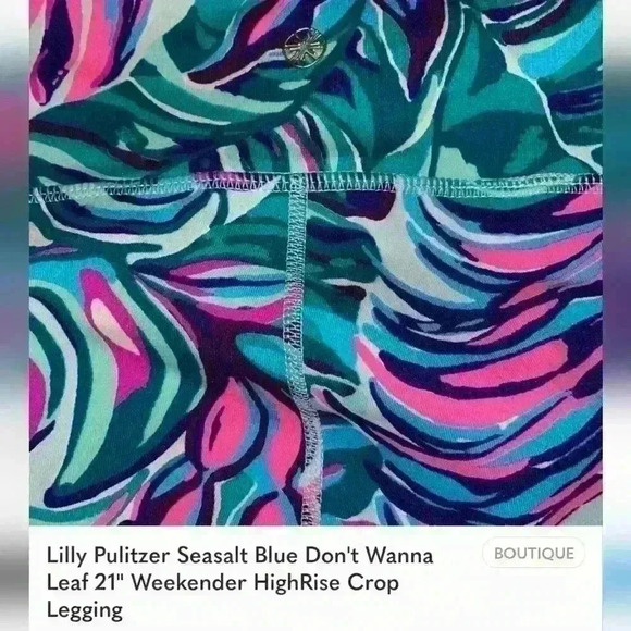 Lilly Pulitzer Luxletic Weekender 21" in Seasalt Blue Don't Wanna Leaf - Picture 6 of 7